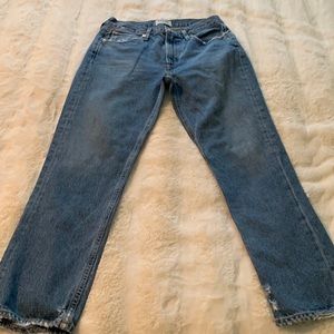 Agolde Blue Straight Leg Jeans